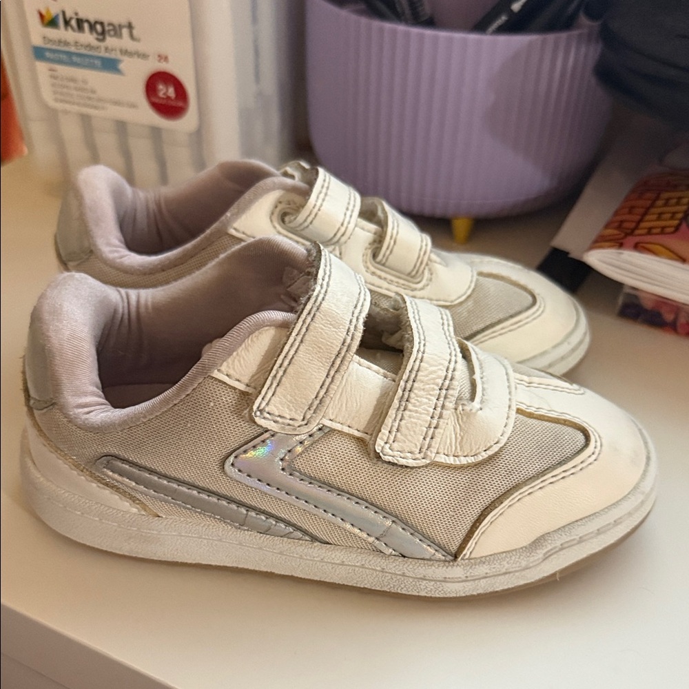 Cat & Jack White and Silver Kids Sneakers